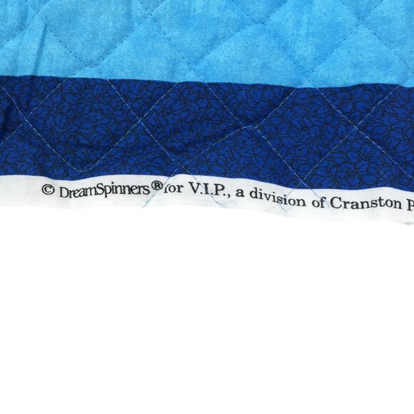 Vintage Dream Spinners VIP Cranston Fabric Panel Quilted Trains Blue 34x43 In - Picture 6 of 10